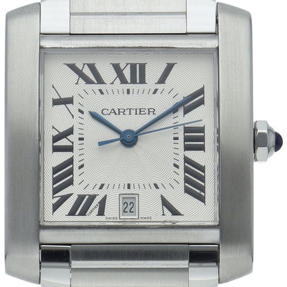 Cartier Tank Francaise LM Watch Auto Depth Box SS Silver Polished