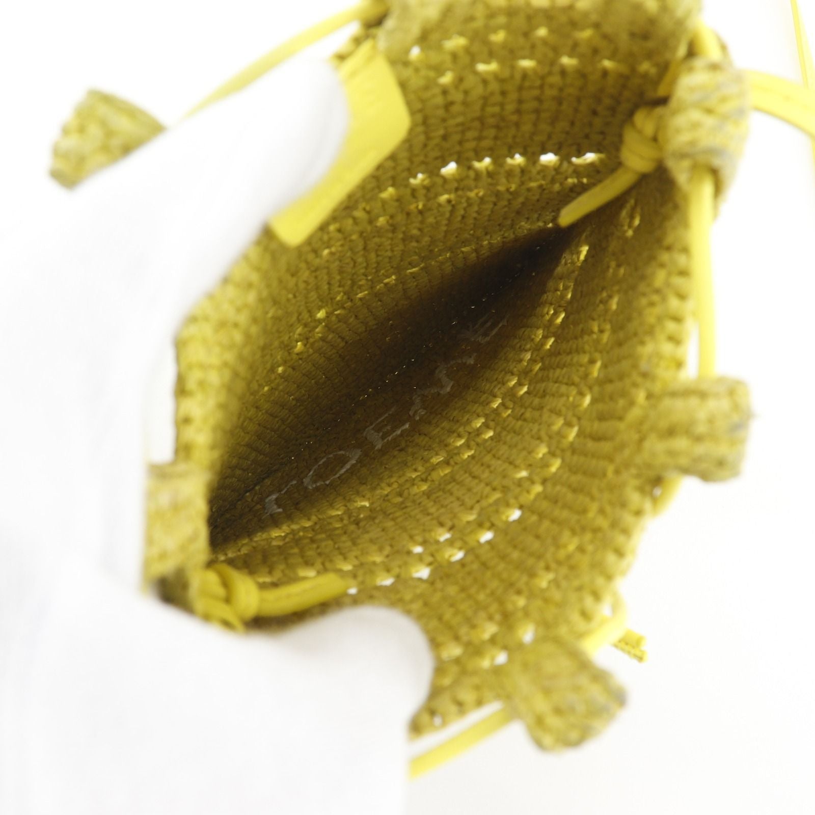 Loewe Drawstring Pocket Raffia Yellow Shoulder — view 6