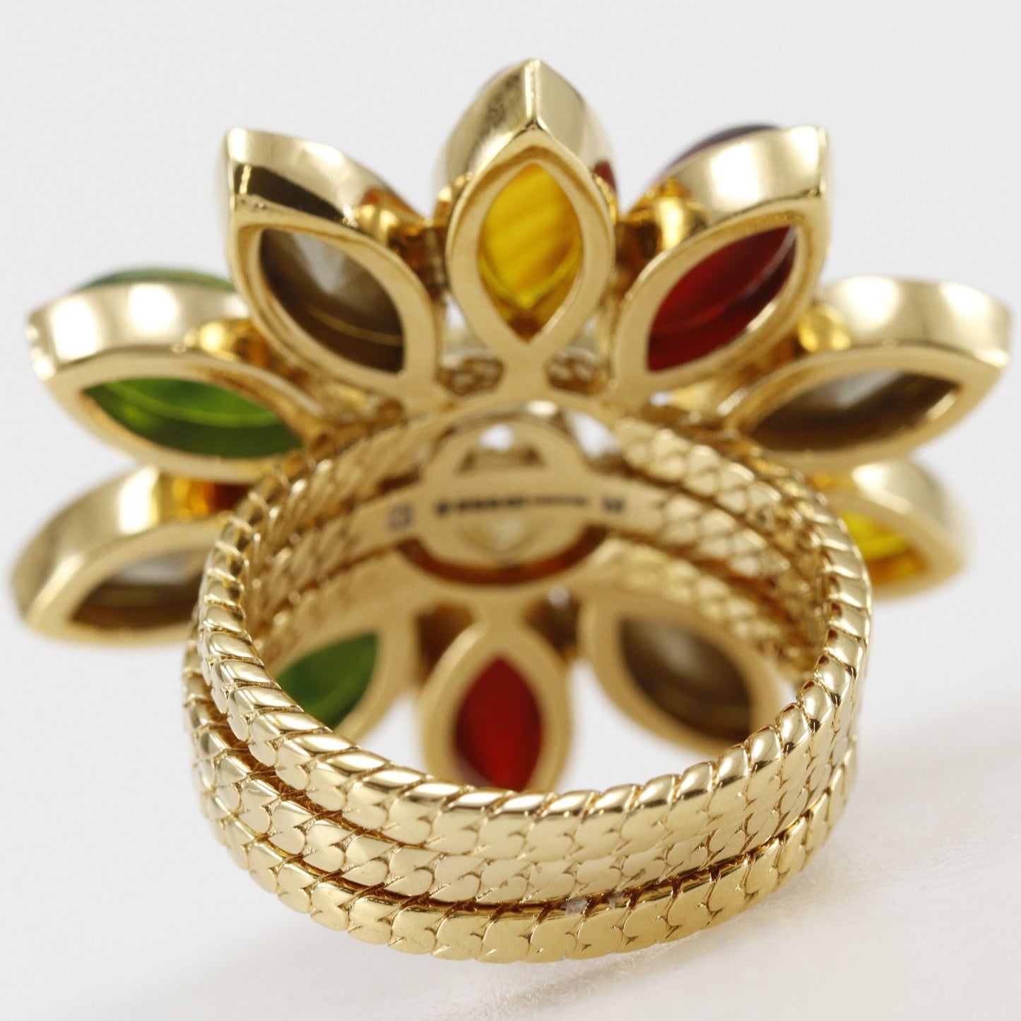 Gucci Interlocking Flower Triple Strand Gold Plated Ring — view 3
