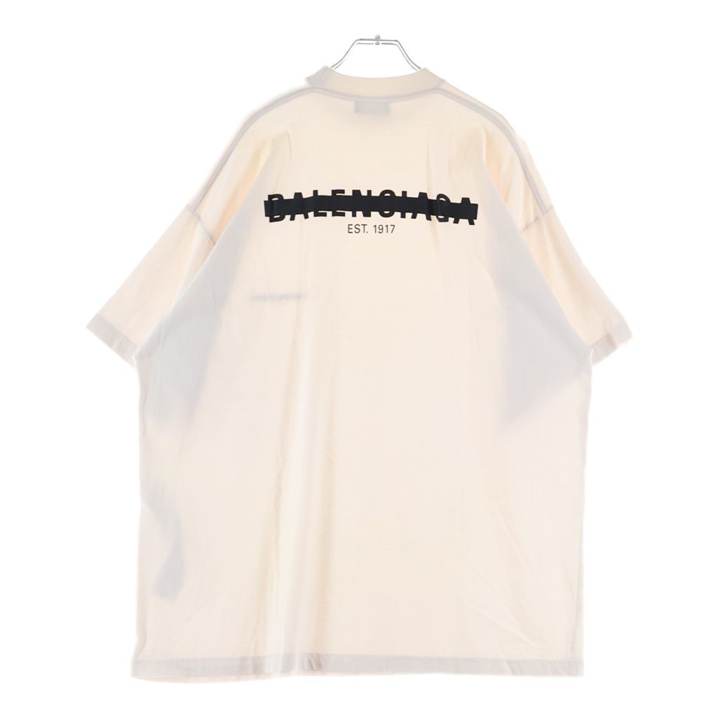 Balenciaga Strike Oversized T-Shirt Double Sided Logo Print Short Sleeve White