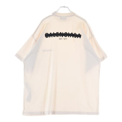 Balenciaga Strike Oversized T-Shirt Double Sided Logo Print Short Sleeve White