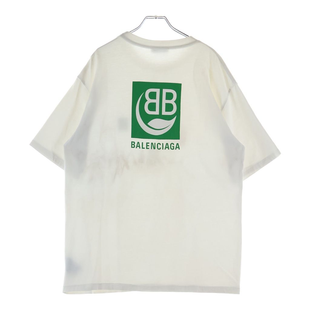 Balenciaga BB Logo Double Sided Print Short Sleeve T-Shirt White