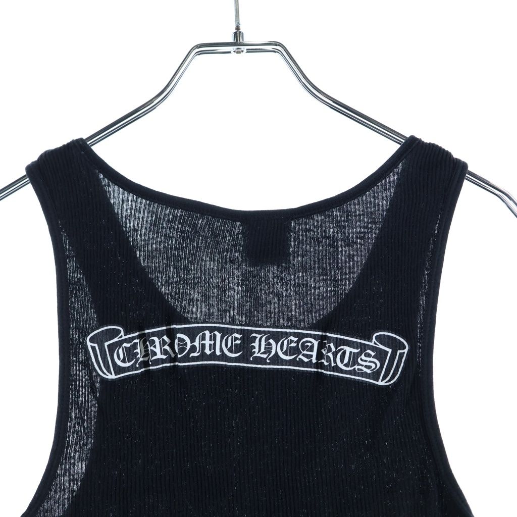 Chrome Hearts Vintage Flare Scroll Label Tank Top Black — view 4