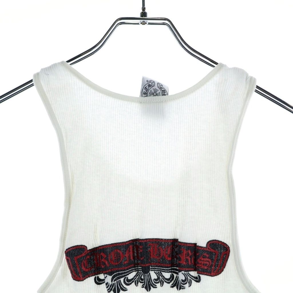 Chrome Hearts Vintage Back Floral Cross Scroll Tank Top Label White — view 4