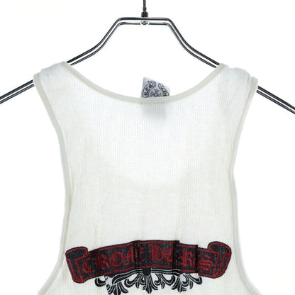 Chrome Hearts Vintage Back Floral Cross Scroll Tank Top Label White — view 4