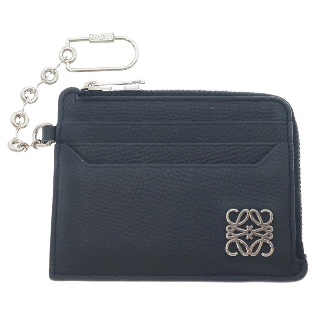 Loewe Anagram Card Case Coin Black Leather