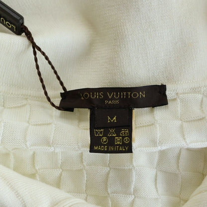 Louis Vuitton Block Check Cable Knit Cotton Polo White Sweater — view 6