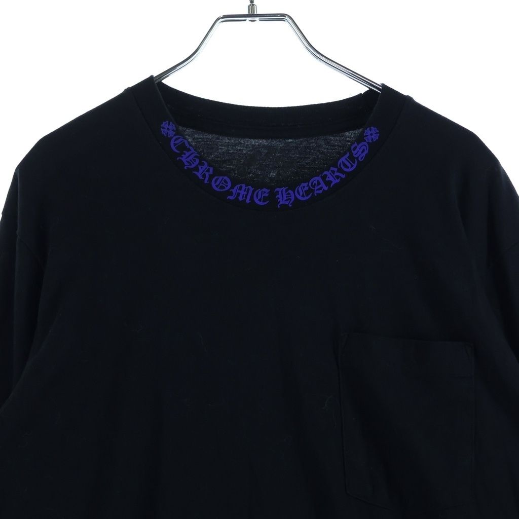 Chrome Hearts Neck Logo L S Tee Print Long Sleeve T-Shirt Black Blue — view 3