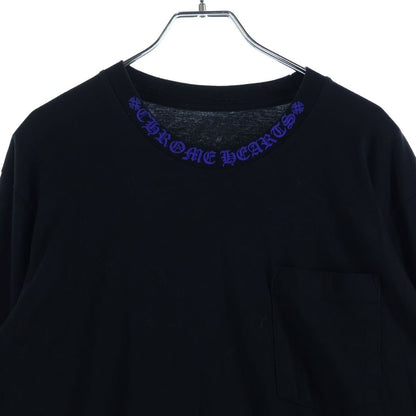 Chrome Hearts Neck Logo L S Tee Print Long Sleeve T-Shirt Black Blue — view 3