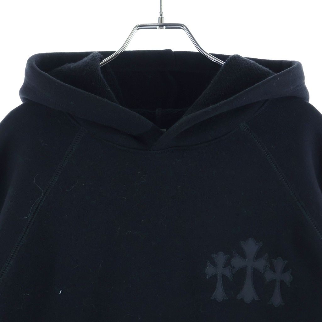 Chrome Hearts Not Cemetery Cross Applique Embroidery Hoodie Not Pullover Black — view 3