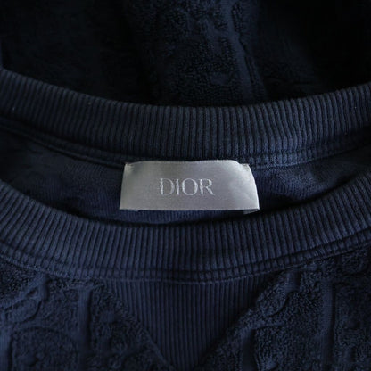 Dior Oblique Terry Jacquard Crew Neck T-Shirt Navy — view 7