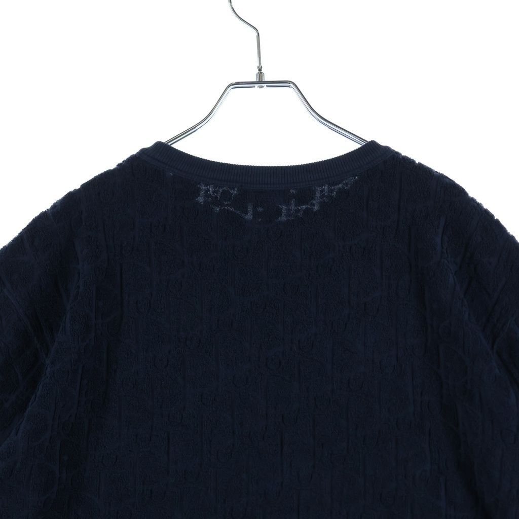 Dior Oblique Terry Jacquard Crew Neck T-Shirt Navy — view 4