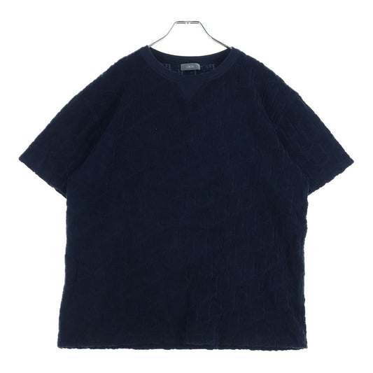 Dior Oblique Terry Jacquard Crew Neck T-Shirt Navy