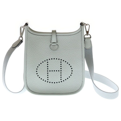 Hermes Evelyne Taurillon Clemence Silver Light Gray Handbag