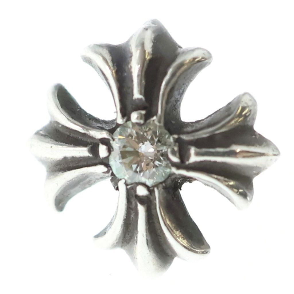 Chrome Hearts No2 CH Pls Dia CH Plus Stud Earrings Silver