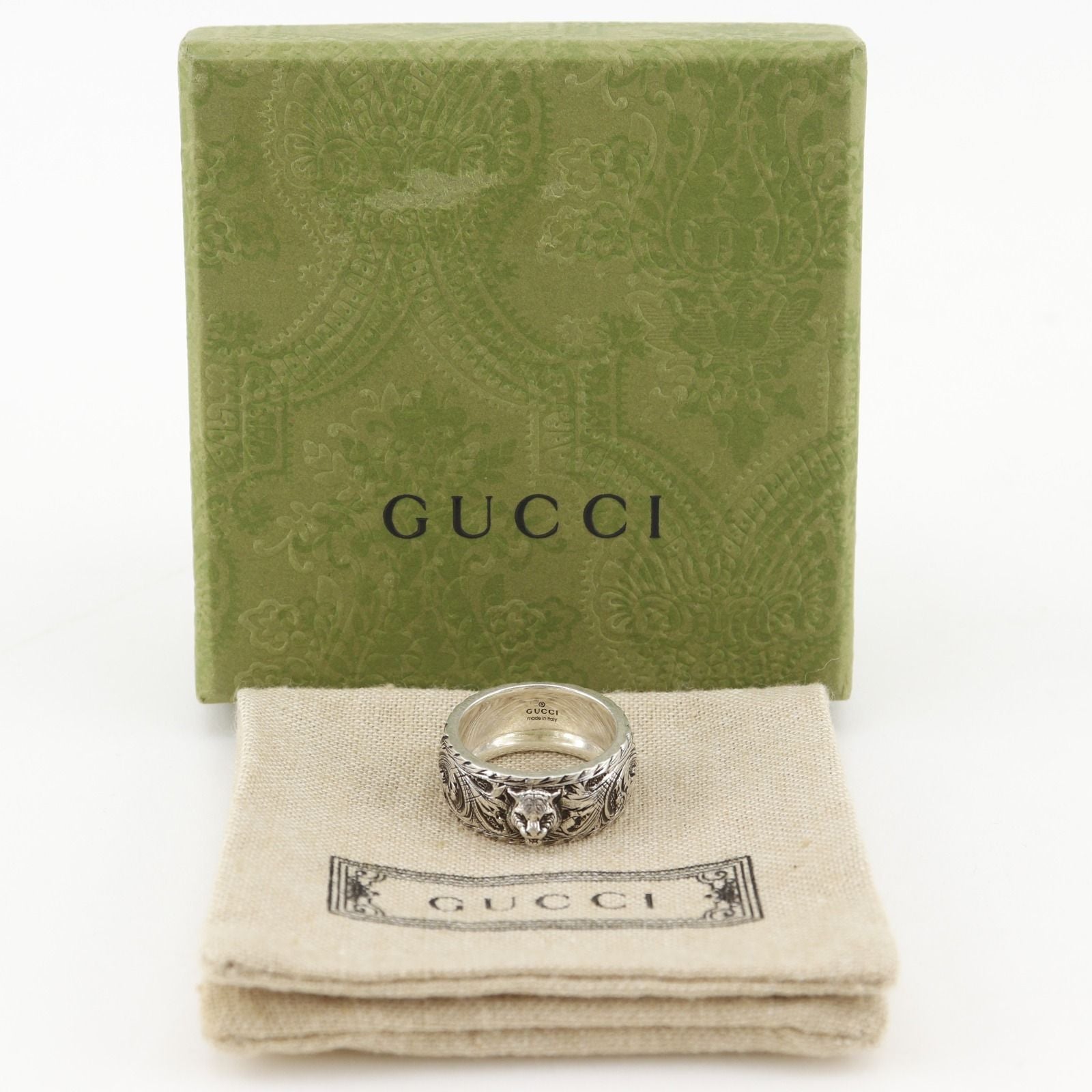Gucci Tiger Head 925 Sterling Silver Ring — view 8