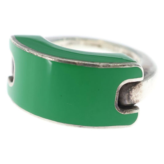Bottega Veneta Enamel Ring 925 Sterling Silver Green