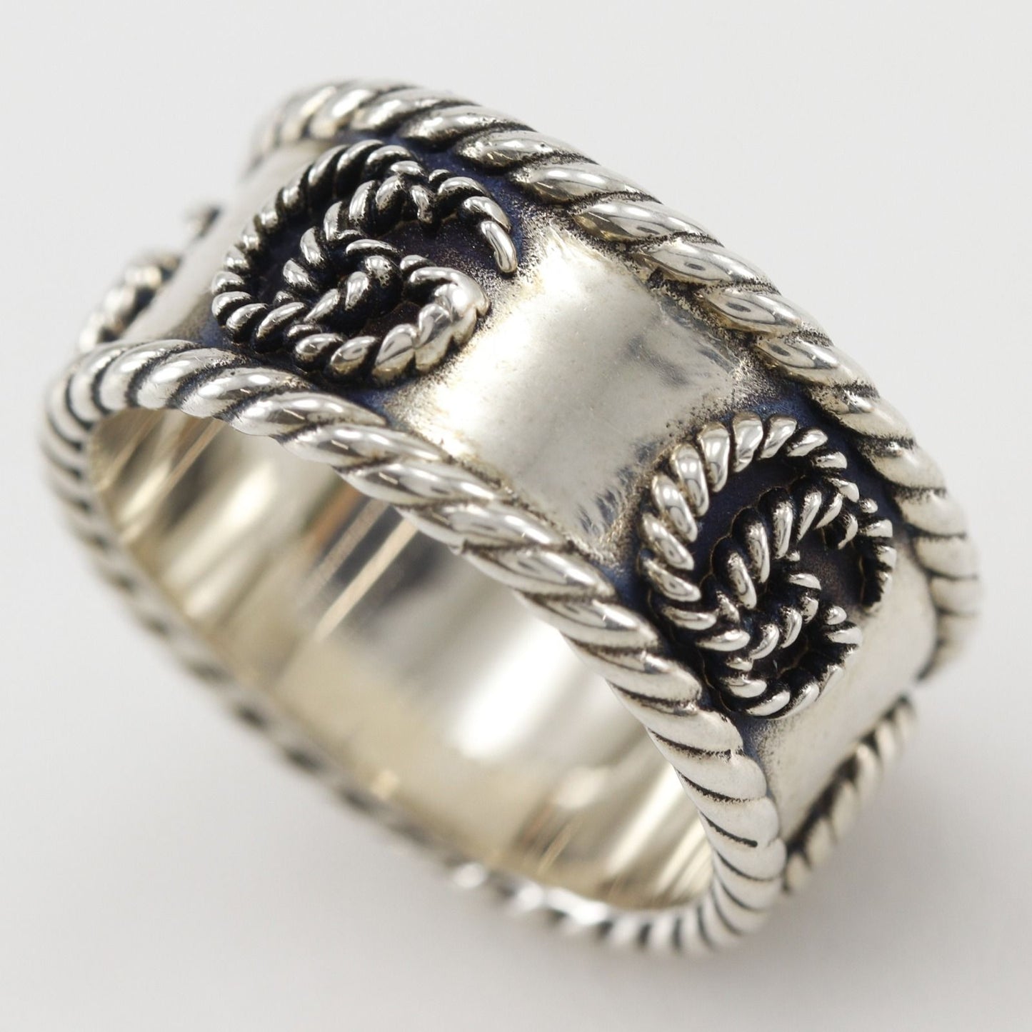 Gucci Double Wide 925 Sterling Silver Ring — view 3