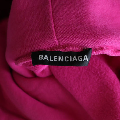 Balenciaga Bonjour Hoodie Front Logo Print Sweatshirt Pullover Pink — view 6