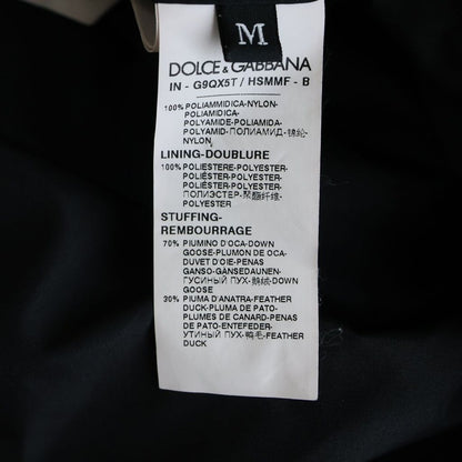 Dolce & Gabbana Letter Ring All Pattern Zip Up Hooded Down Jacket Black White — view 7