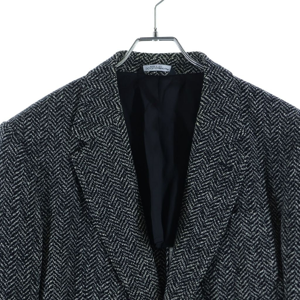 Dolce & Gabbana Wool All Over Pattern T-Shirt Jacket Black White — view 3