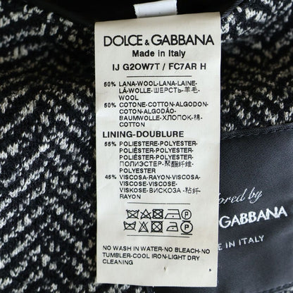 Dolce & Gabbana Wool All Over Pattern T-Shirt Jacket Black White — view 7