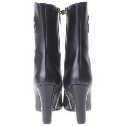 Chrome Hearts Suger Jones Cross Patch Side Zip Heels Boots Black — view 3