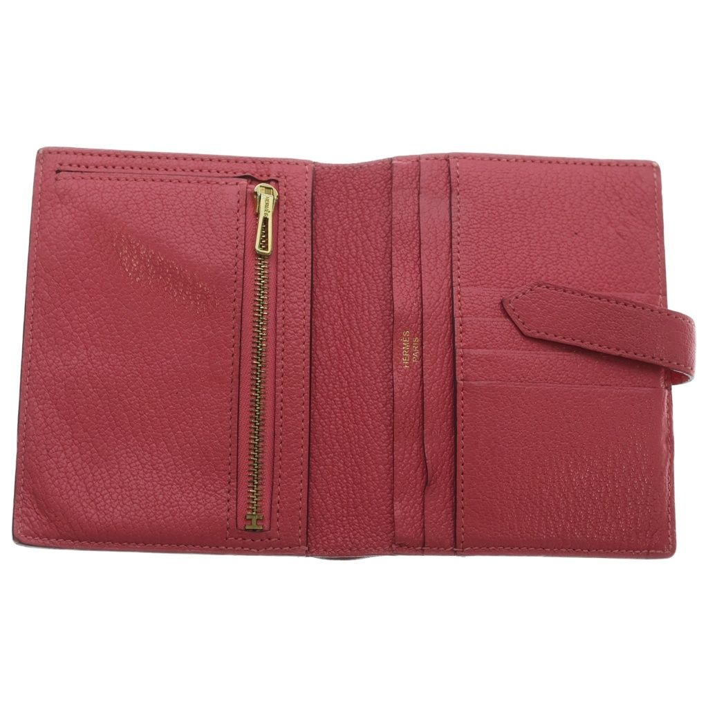 Hermes Bearn Leather Card Case Pink Gold — view 5