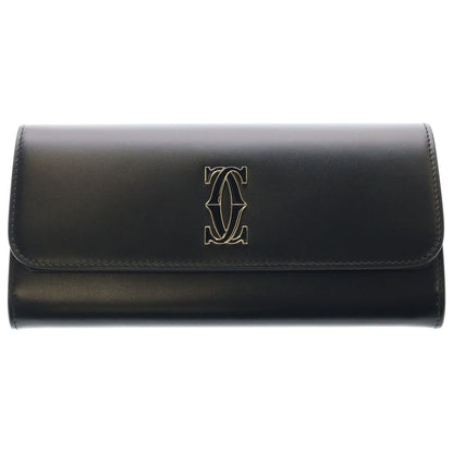 Cartier Wallet C de Cartier with Flap Calfskin Black