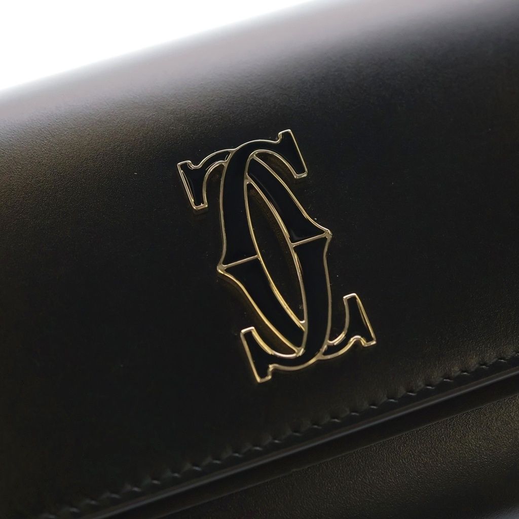 Cartier Wallet C de Cartier with Flap Calfskin Black — view 5
