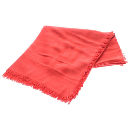 Louis Vuitton Monogram Large Silk Shawl Red Wool Scarf