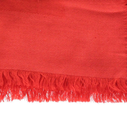 Louis Vuitton Monogram Large Silk Shawl Red Wool Scarf — view 4