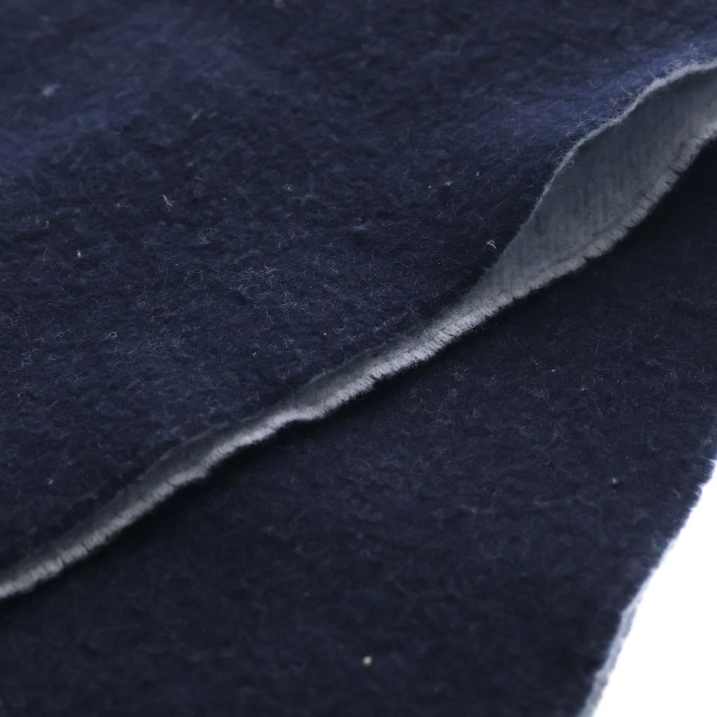 Loewe Anagram Logo Embroidery Cashmere Blend Wool Fringe Scarf Navy — view 6
