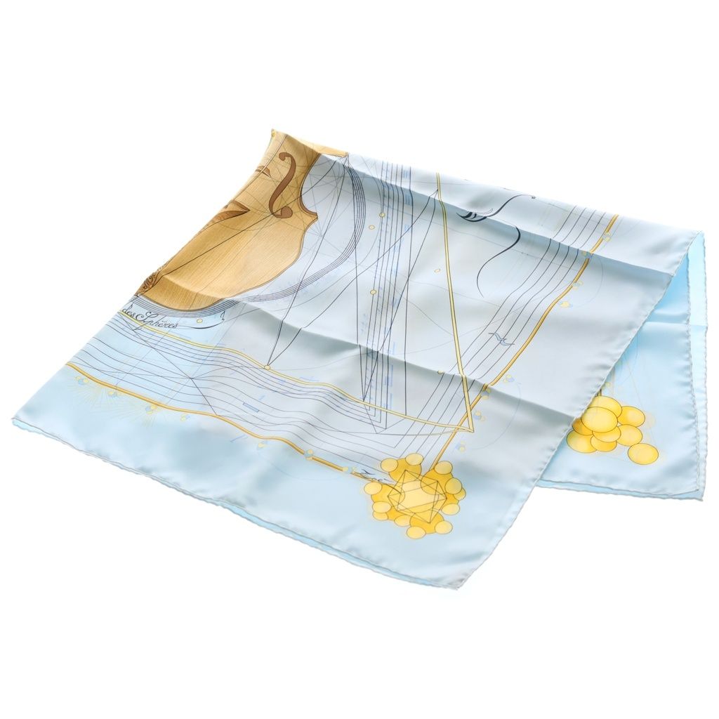 Hermes Carre 90 la Musique Des Spheres Music Played by Silk Scar Flight Blue