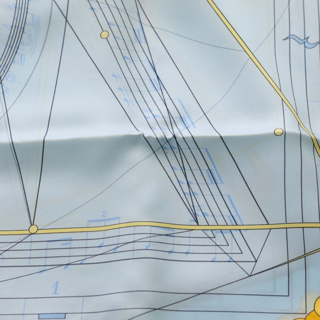 Hermes Carre 90 la Musique Des Spheres Music Played by Silk Scar Flight Blue — view 2