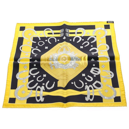 Hermes Carre 45 Porte Bonheur Silk Scarf Black Yellow — view 2