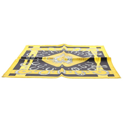 Hermes Carre 45 Porte Bonheur Silk Scarf Black Yellow — view 3