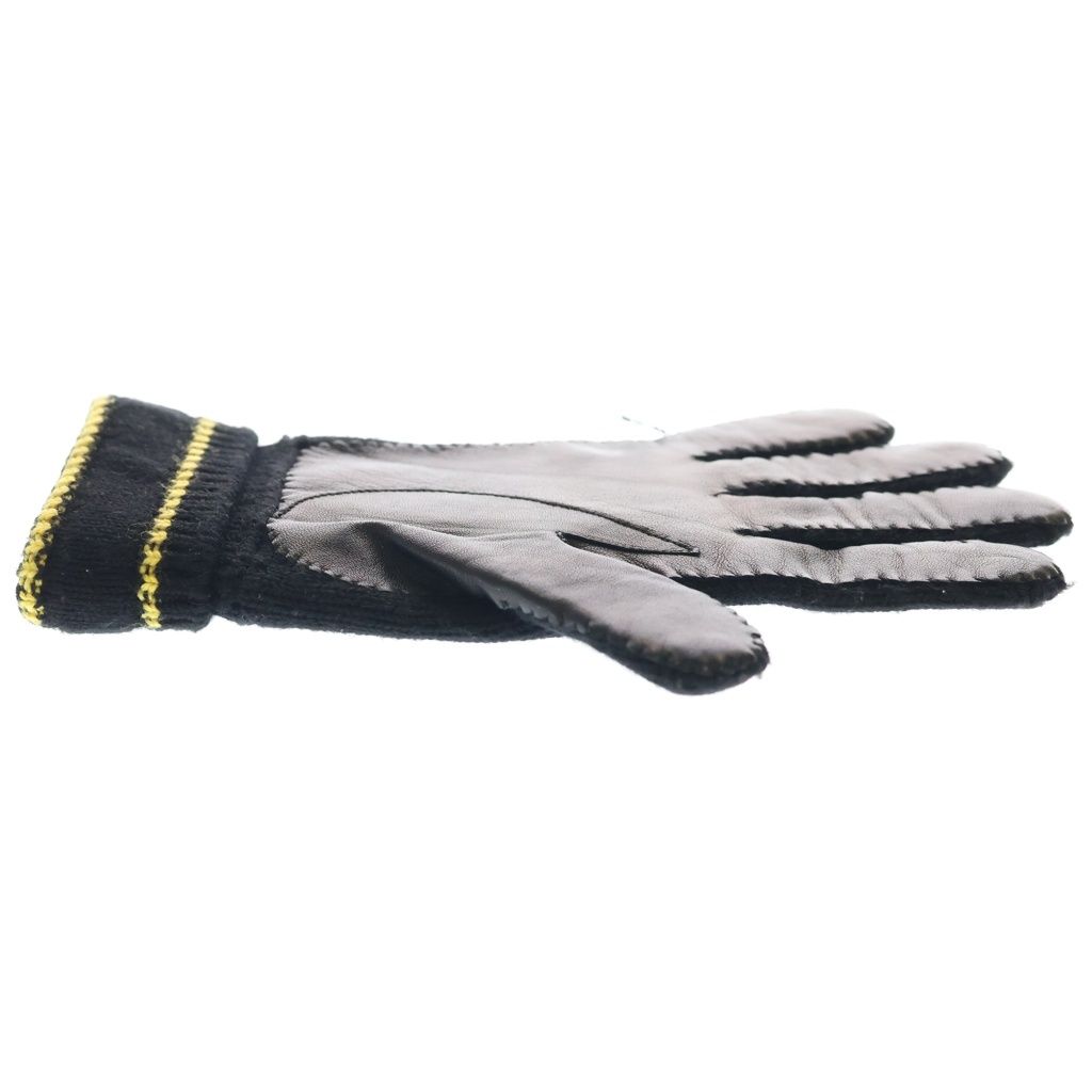 Gucci Logo Wool Gloves Leather Cut Replacement Black — view 4