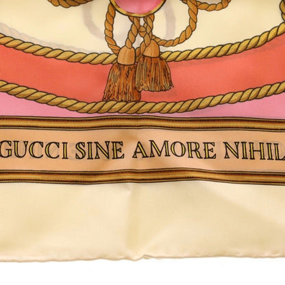 Gucci Optical Silk Scarf Bandana Pink White — view 6