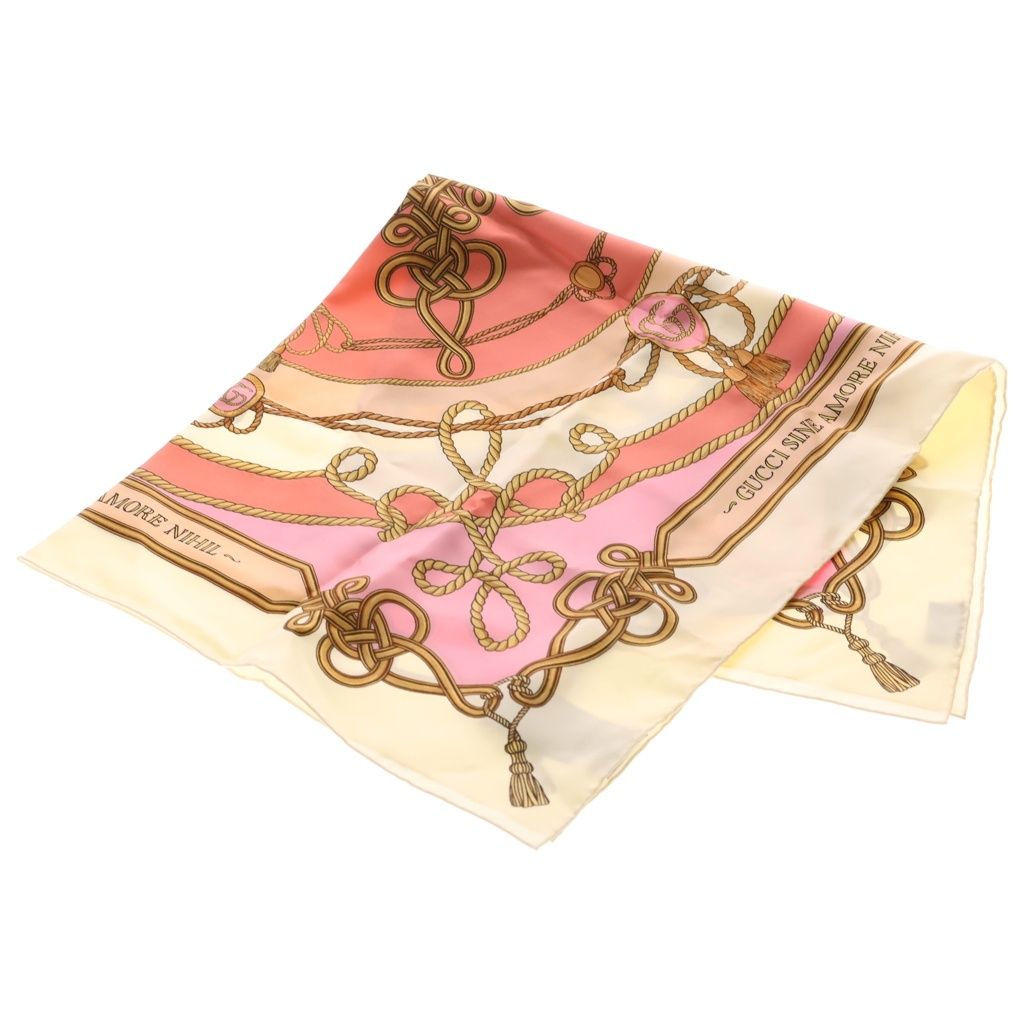 Gucci Optical Silk Scarf Bandana Pink White