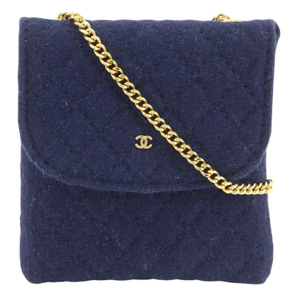 Chanel Chain Pouch Micro Quilted Cotton Navy