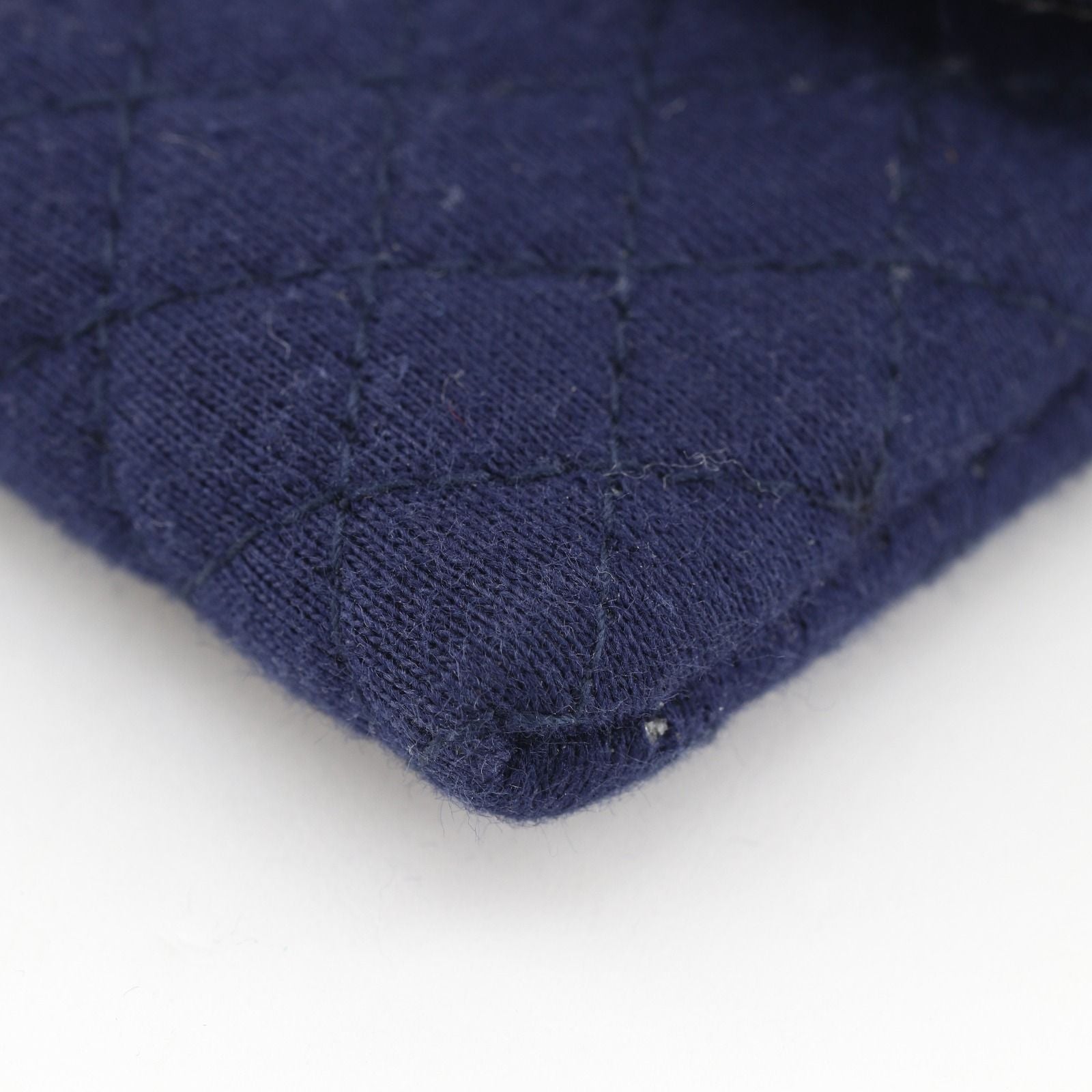 Chanel Chain Pouch Micro Quilted Cotton Navy — view 5