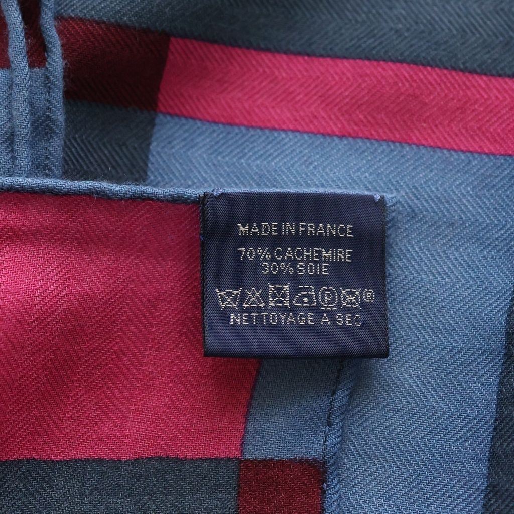 Hermes Carre 100 Cover le de Lille Navy Cashmere Silk Scarf — view 4