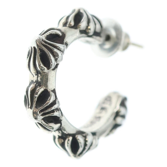 Chrome Hearts Hoop Cross Band Earrings Silver