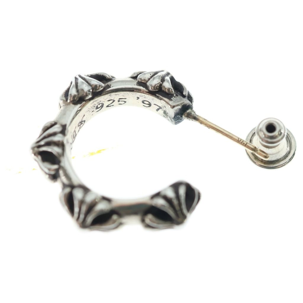 Chrome Hearts Hoop Cross Band Earrings Silver — view 6