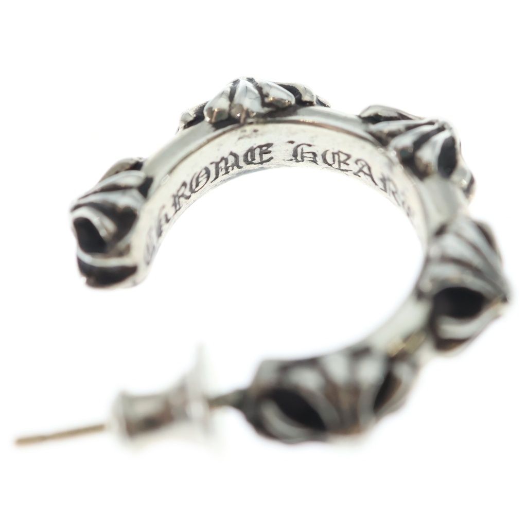 Chrome Hearts Hoop Cross Band Earrings Silver — view 5