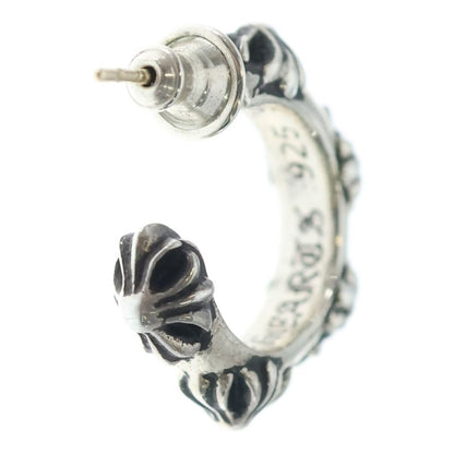 Chrome Hearts Hoop Cross Band Earrings Silver — view 2