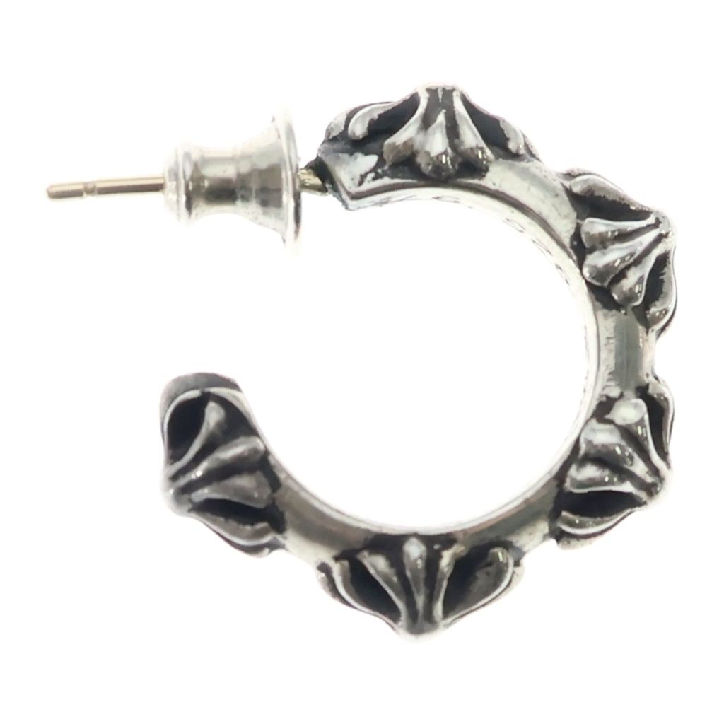Chrome Hearts Hoop Cross Band Earrings Silver — view 4