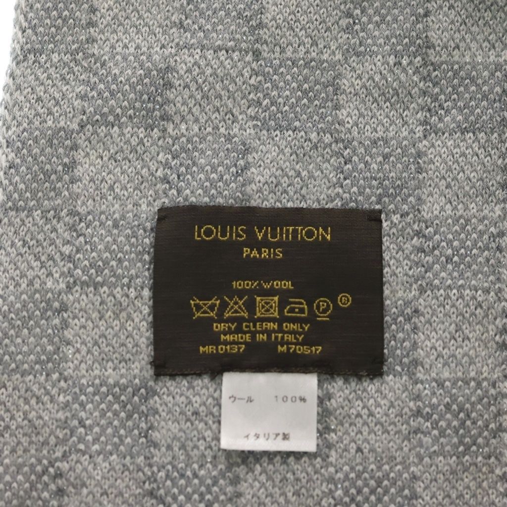 Louis Vuitton Echarpe Petit Damier Wool Scarf Gray — view 4