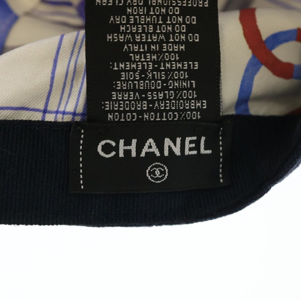 Chanel CC Logo Beaded Cap Navy — view 7